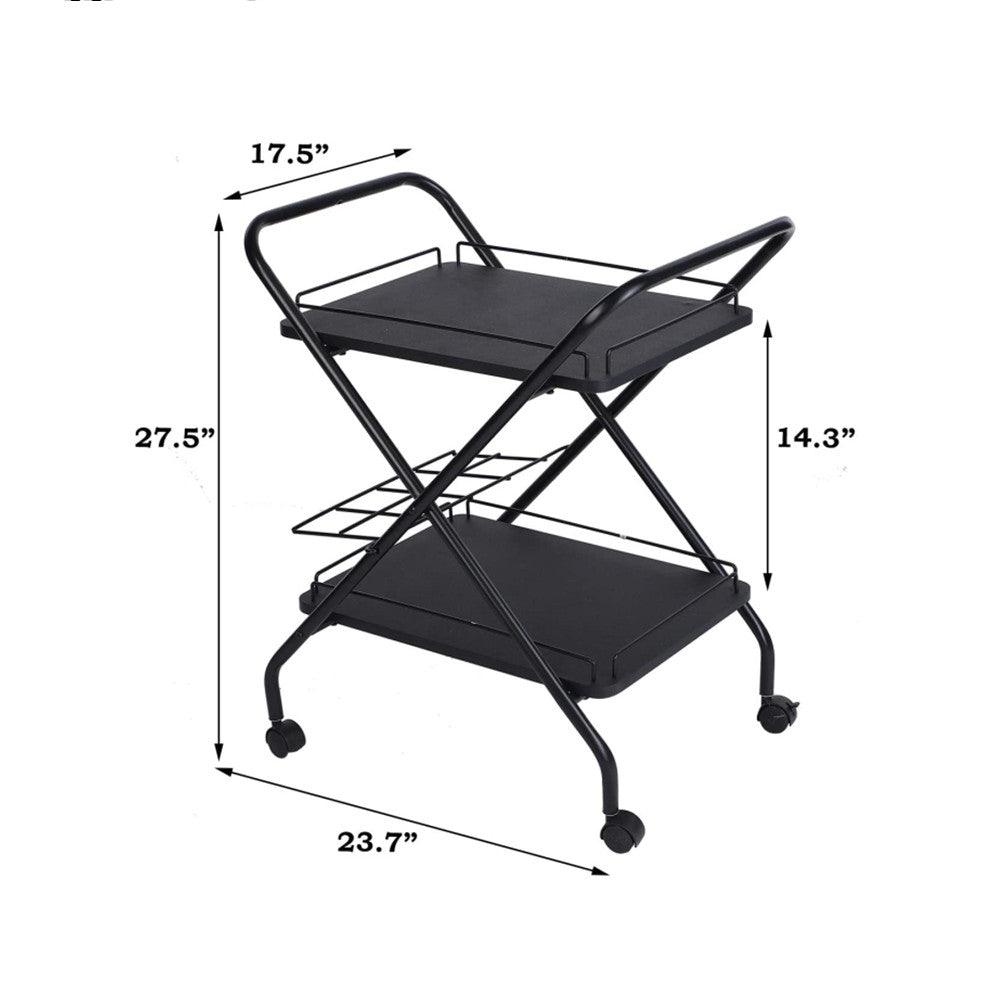 2-Tier Rolling Utility Cart with Wheels - Puritific