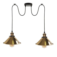 2-way Retro Industrial ceiling cable E27 Hanging lamp pendant light~3403-4