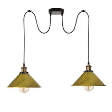 2-way Retro Industrial ceiling cable E27 Hanging lamp pendant light~3403-9