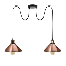 2-way Retro Industrial ceiling cable E27 Hanging lamp pendant light~3403-10