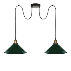 2-way Retro Industrial ceiling cable E27 Hanging lamp pendant light~3403-11