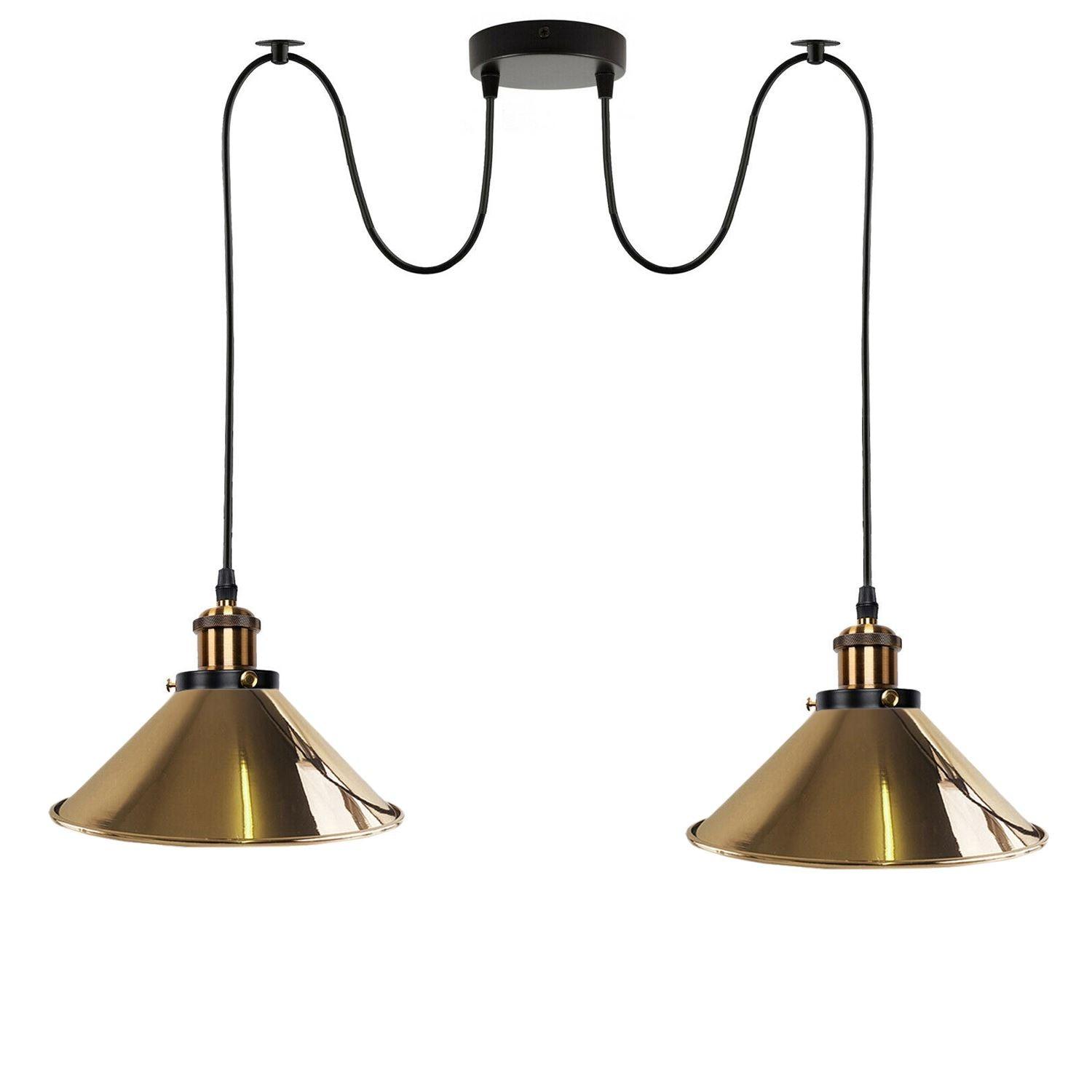 2-way Retro Industrial ceiling cable E27 Hanging lamp pendant light~3403-19