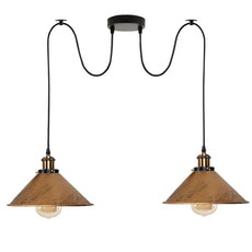 2-way Retro Industrial ceiling cable E27 Hanging lamp pendant light~3403-26