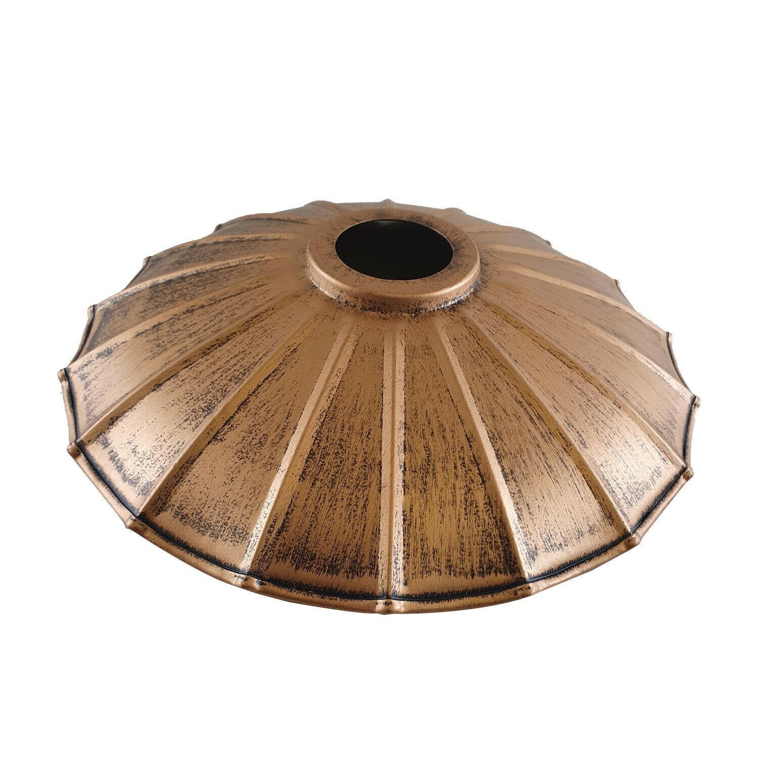 220mm Wavy Industrial Ceiling Pendant Light Rustic Lampshade Easy Fit Wavy Shade~1394-5