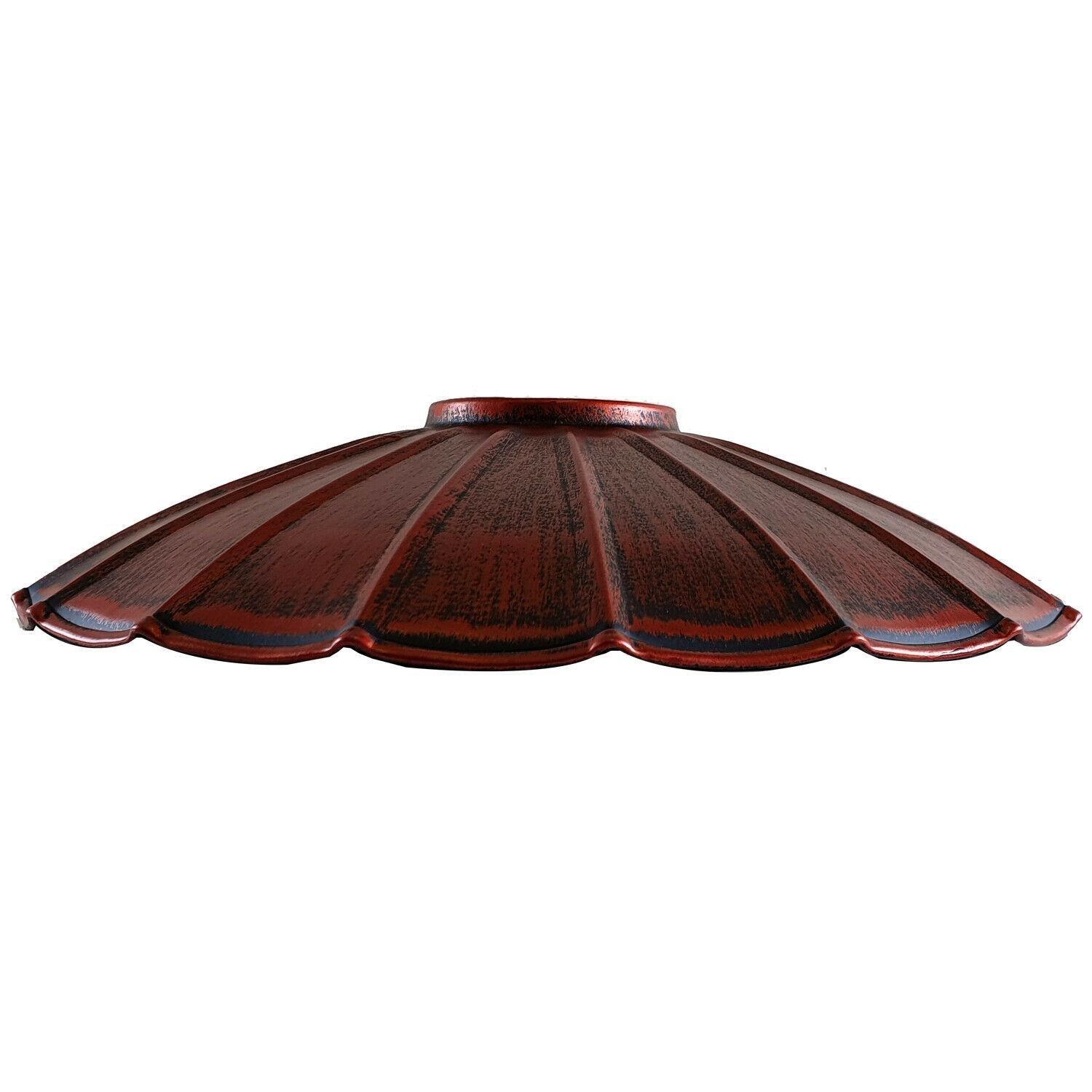 220mm Wavy Industrial Ceiling Pendant Light Rustic Lampshade Easy Fit Wavy Shade~1394-7