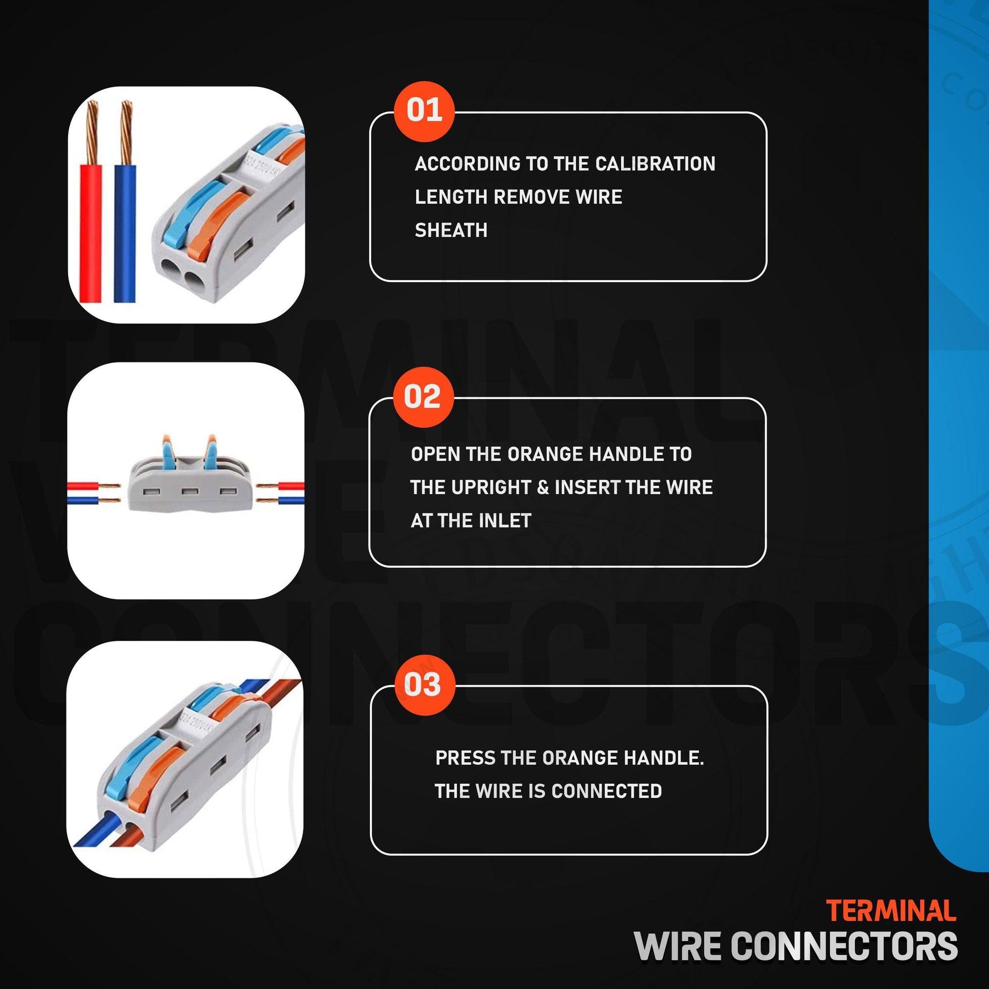 2/3 Way Electrical Connectors Wire Block Clamp Clips Fast Cable Reusable Lever~2163-21