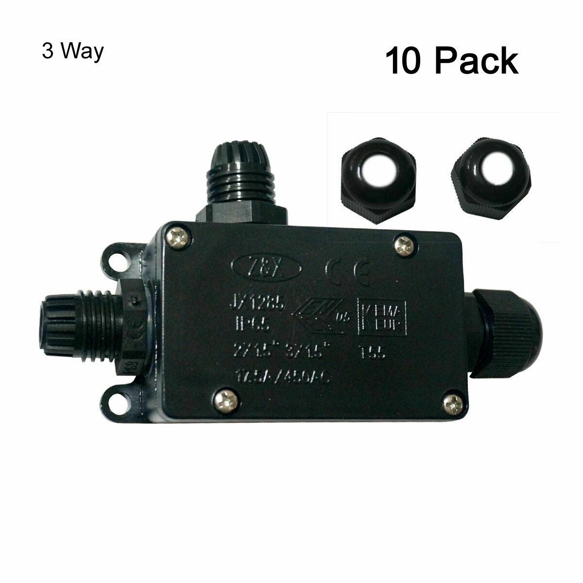 2/3 Way IP65 Waterproof Junction Box Underground Cable Line Protection Connector~1431-13