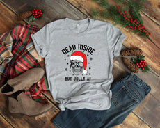 Dead Inside But Joly AF Christmas Skeleton Shirt, Christmas Shirt - Puritific