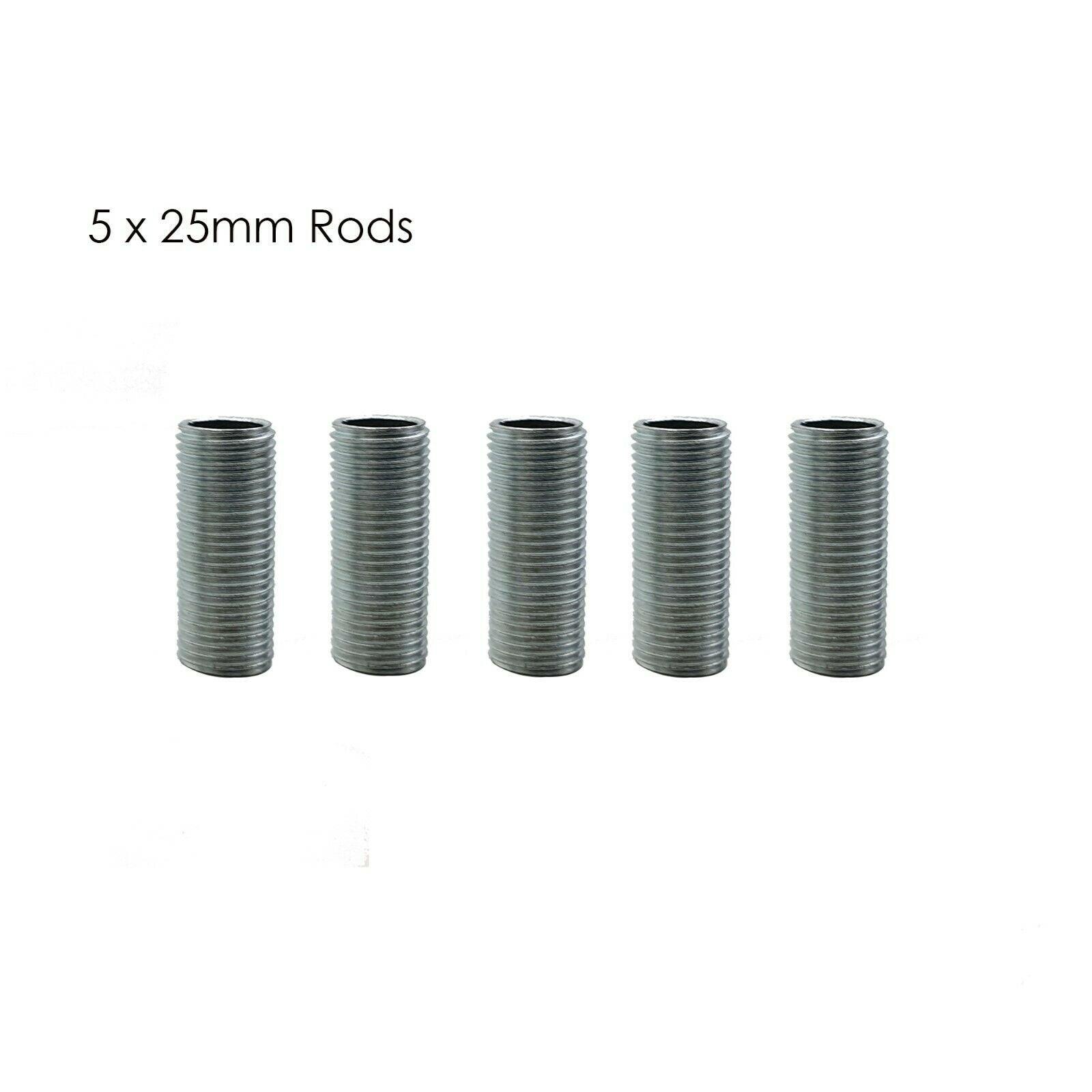 25mm Long 5pcs M10 Threaded Zinc Alloy Pipe Nipple Lamp Repair Part~2898-0