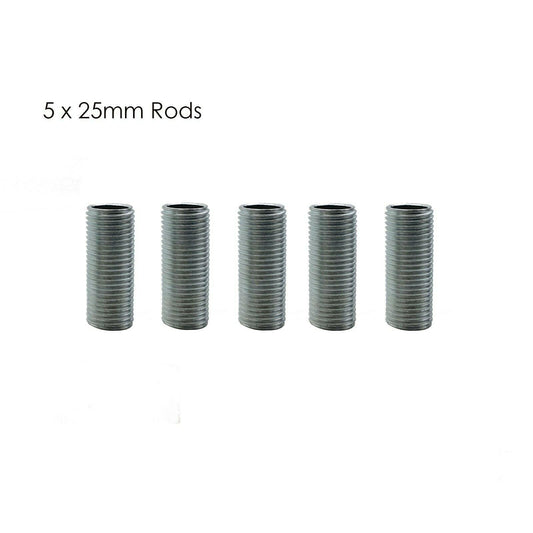 25mm Long 5pcs M10 Threaded Zinc Alloy Pipe Nipple Lamp Repair Part~2898-0