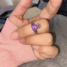 Luxury Purple Zircon Ring Crystal - Puritific