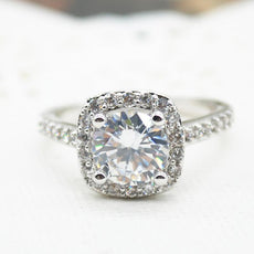 2.00CT Cushion-Cut Queen White Elements Ring - Puritific