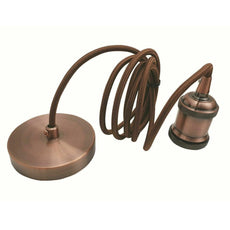 2m Brown Round Cable E27 Base Copper Holder~1718-6