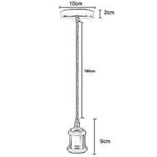 2m Gold Twisted Cable E27 Base Pendant French Gold Holder~1735-3