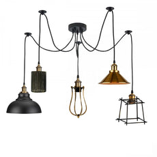 2m Pendant Light Cage Retro Industrial Ceiling Light Spider Lamp~1166-3