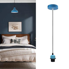 2Pack Blue Pendant Light,E27 Lamp Holder Ceiling Hanging Light,PVC Cable~4226-2