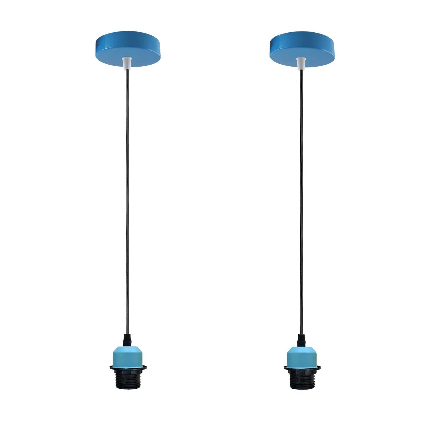 2Pack Blue Pendant Light,E27 Lamp Holder Ceiling Hanging Light,PVC Cable~4226-4