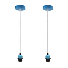 2Pack Blue Pendant Light,E27 Lamp Holder Ceiling Hanging Light,PVC Cable~4226-4