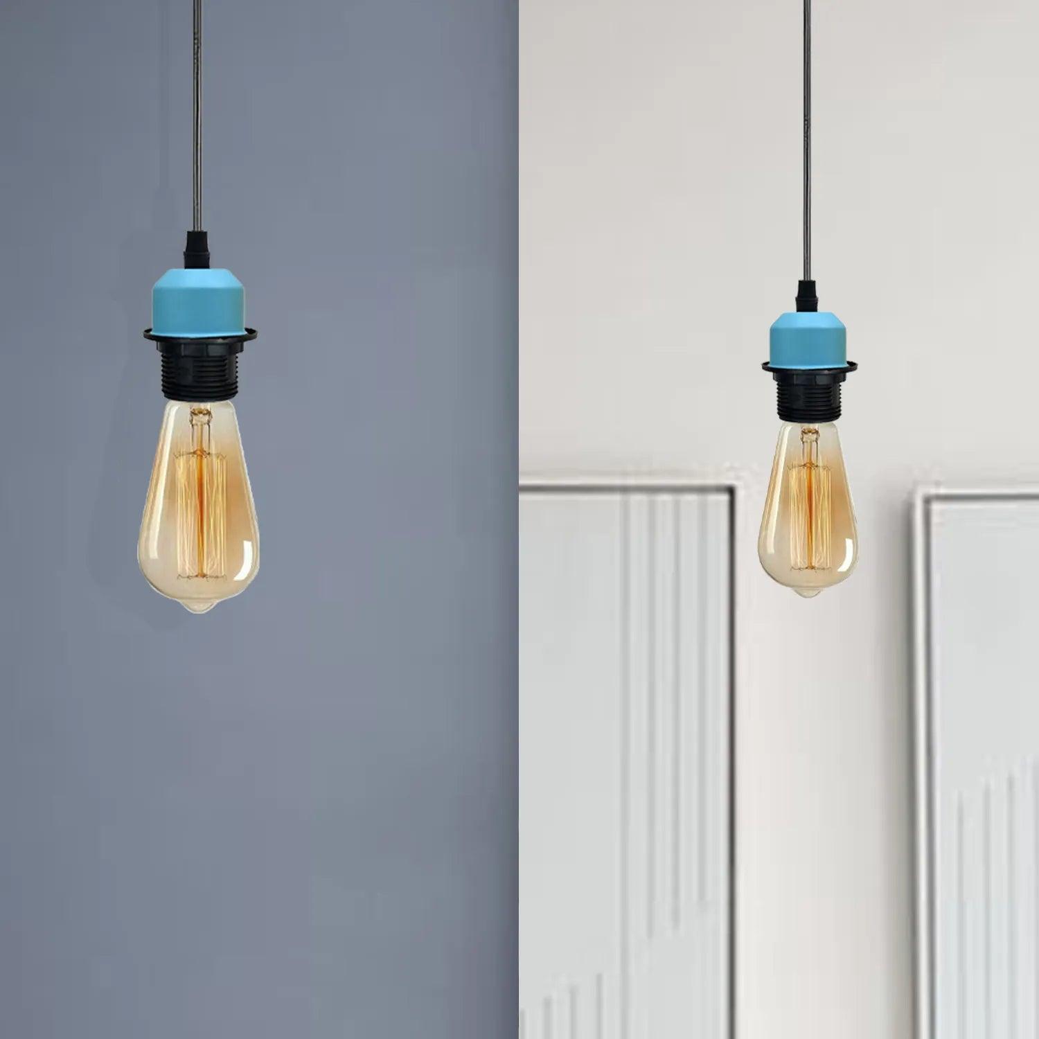 2Pack Blue Pendant Light,E27 Lamp Holder Ceiling Hanging Light,PVC Cable~4226-6