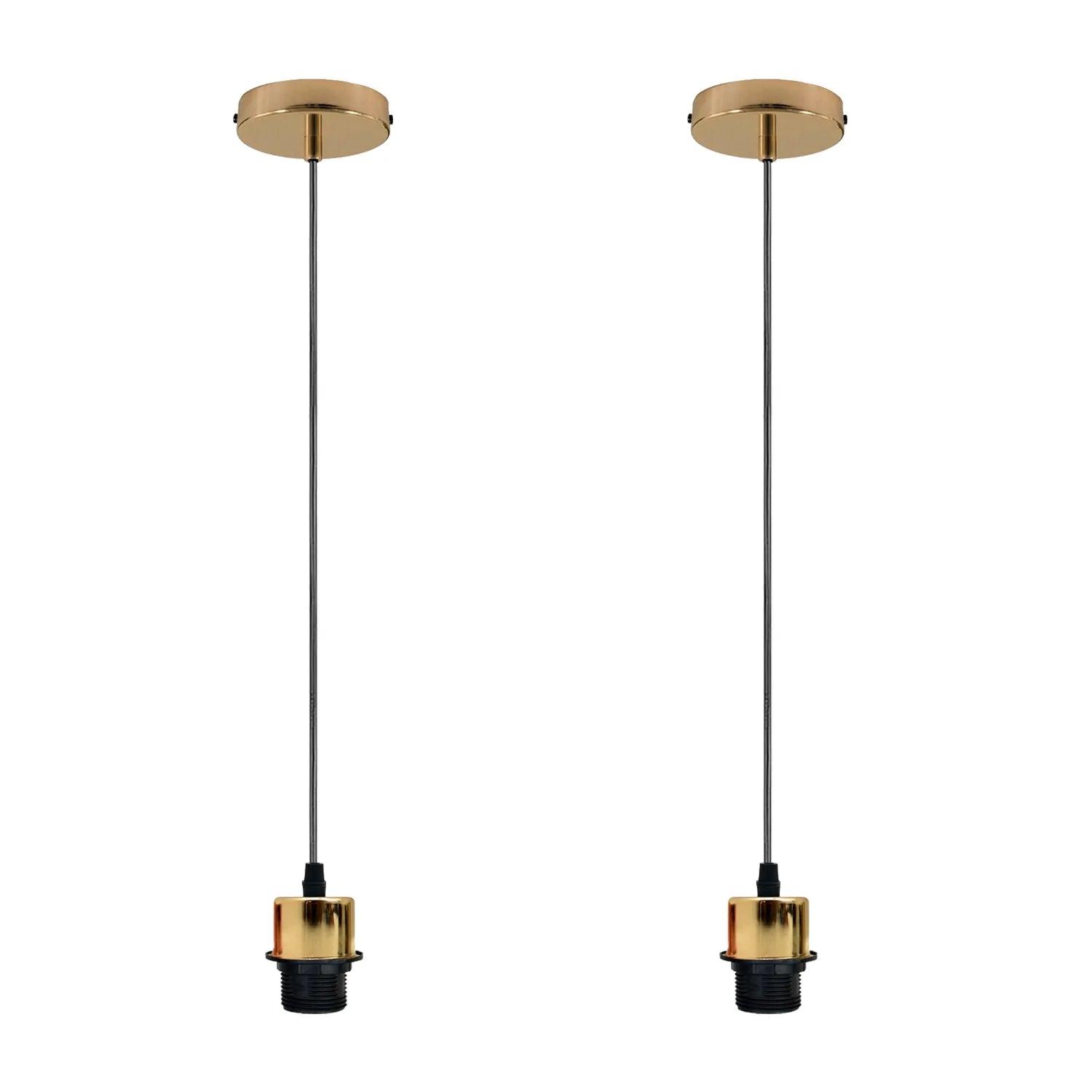 2Pack French Gold Pendant Light ,E27 Lamp Holder Hanging Light,PVC Cable~4232-0