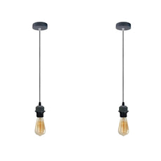 2Pack Grey Pendant Light,E27 Lamp Holder Ceiling Hanging Light,PVC Cable~4231-0