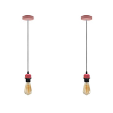 2Pack Pink Pendant Light,Lamp Holder Ceiling Hanging Light,with PVC Cable~4230-6