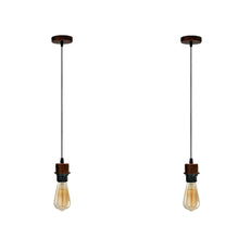 2Pack Rustic Red Pendant Light,E27 Lamp Holder Hanging Light,PVC Cable~4228-0