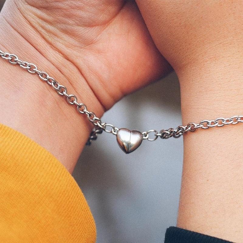 2Pcs Heart Magnet Bracelet for Lovers - Puritific