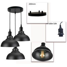 3 Ceiling lamp Pendant Cluster Light Modern Light Fitting Black Lampshades~4492-9