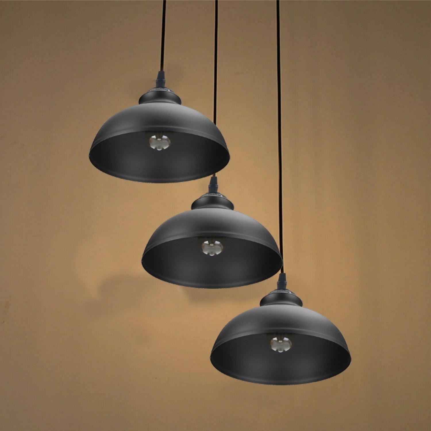 3 Ceiling lamp Pendant Cluster Light Modern Light Fitting Black Lampshades~4492-12