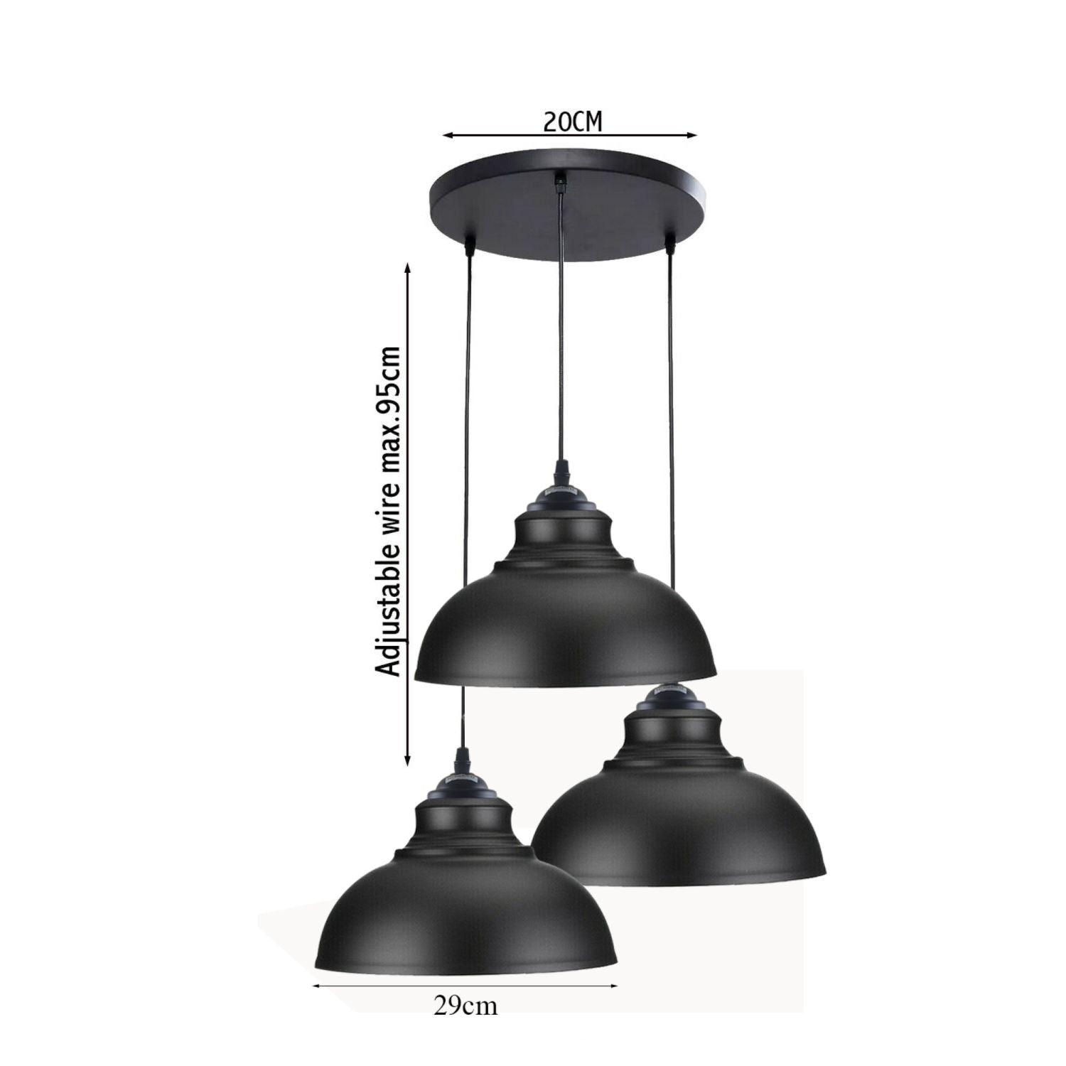 3 Ceiling lamp Pendant Cluster Light Modern Light Fitting Black Lampshades~4492-13