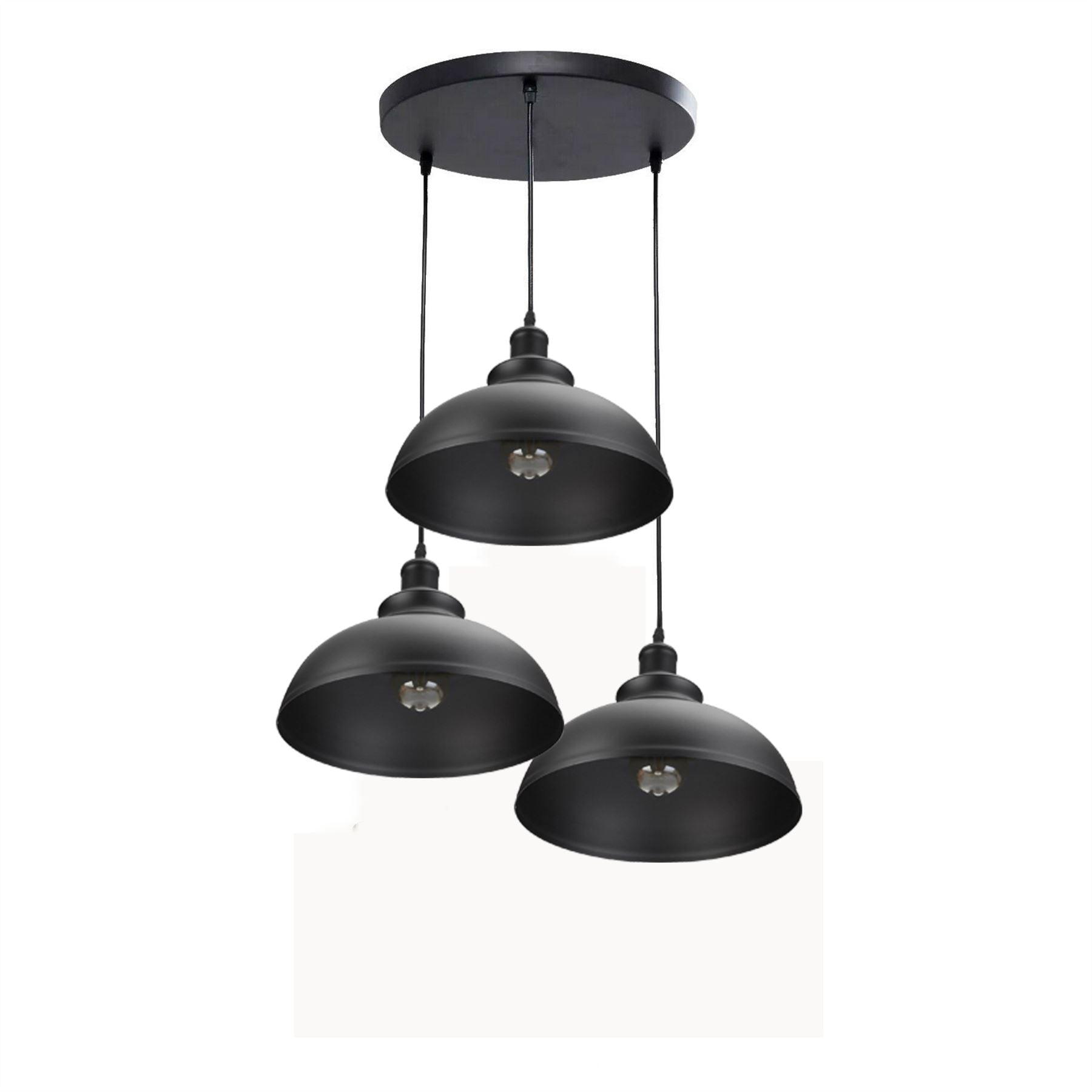 3 Ceiling lamp Pendant Cluster Light Modern Light Fitting Black Lampshades~4492-2