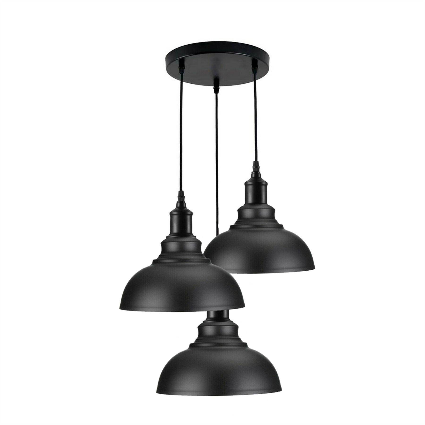 3 Ceiling lamp Pendant Cluster Light Modern Light Fitting Black Lampshades~4492-3