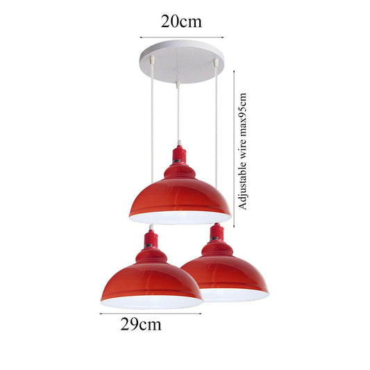 3 Ceiling lamp Pendant Cluster Light Modern Light Fitting Red/Black Lampshades~1356-20