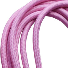 3 core Round Colour braided lighting Fabric Baby Pink Cable~3183-2