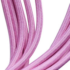 3 core Round Colour braided lighting Fabric Baby Pink Cable~3183-3