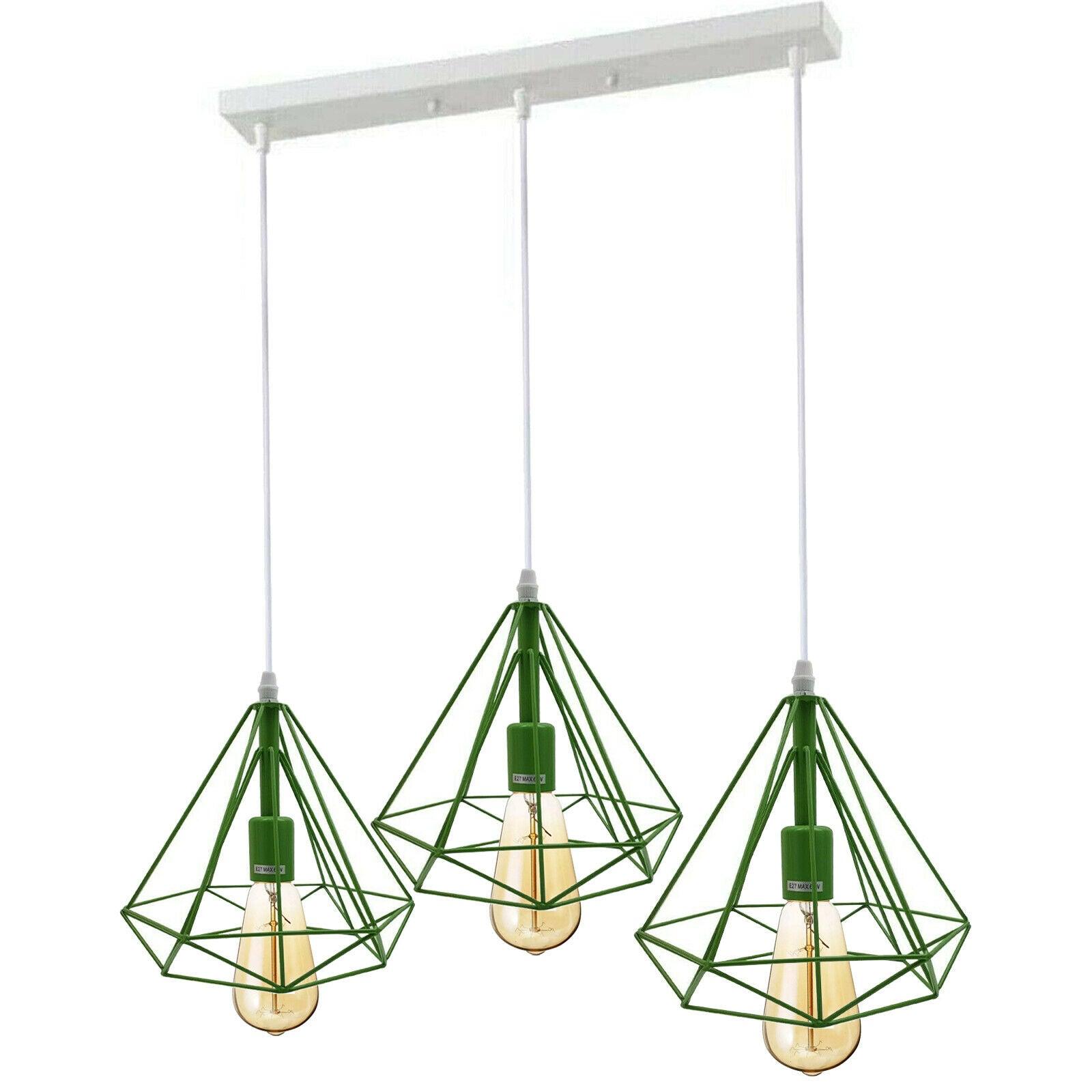 3 Head Green Ceiling Pendant Lights Lampshade~1804-0