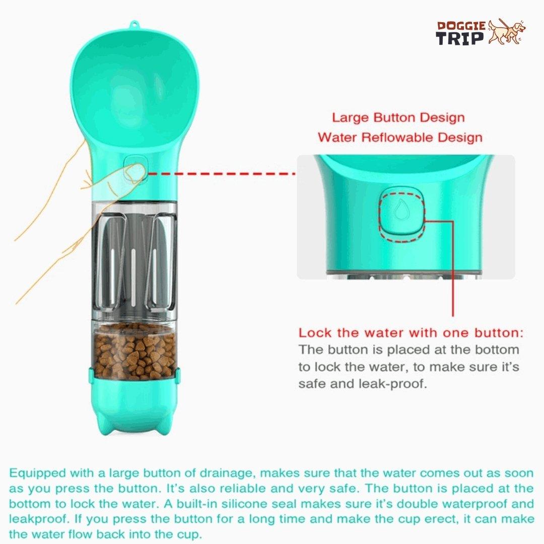 3 in 1 Dog Water Bottle - Feeder - Puritific