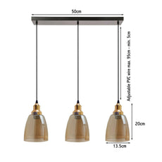 3 Outlet Industrial Retro Loft Glass Ceiling Lampshade Pendant Light~1428-9