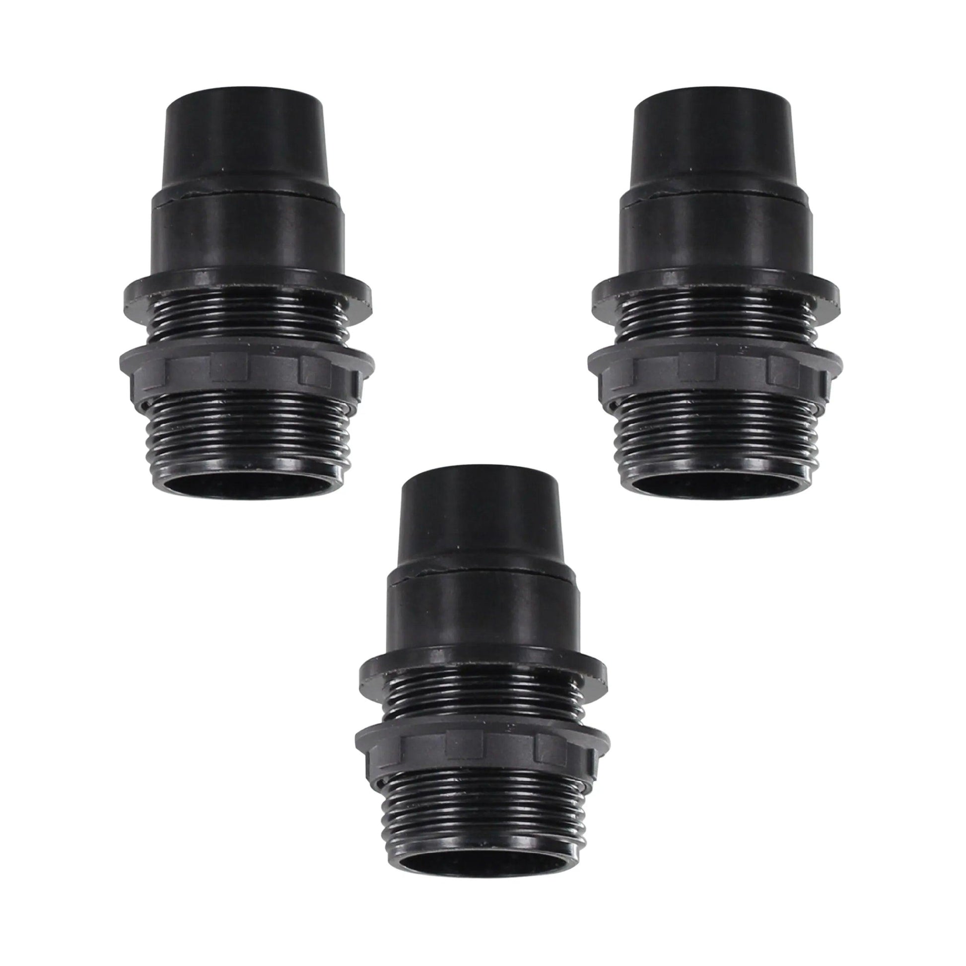 3 Pack E14 Socket Bulb Holder Edison Small Screw Black Plastic Lamp holder  ~4358-0