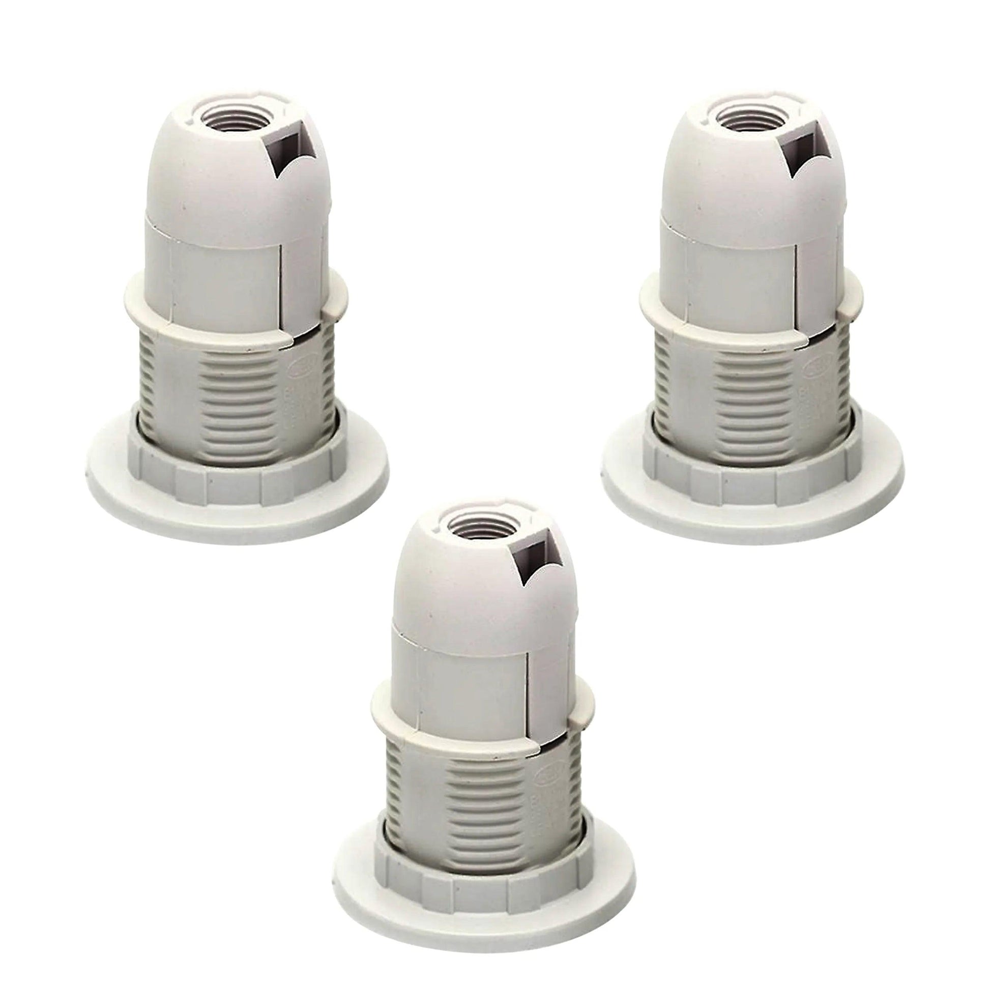 3 Pack E14 Socket Bulb Holder Edison Small Screw White Plastic Lamp holder~4361-0