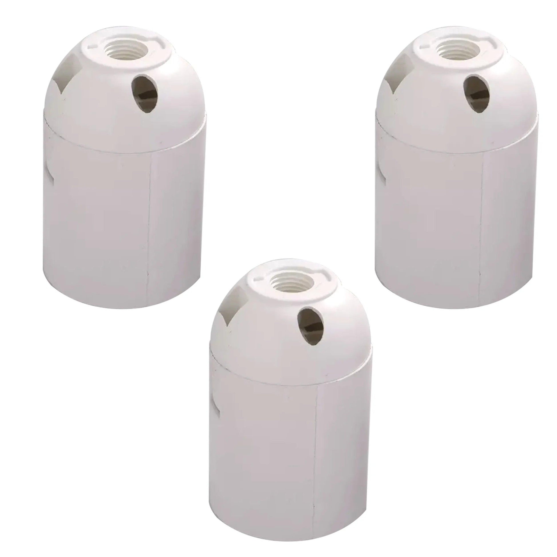 3 Pack E27 Light Bulb Pendant Socket Holder Screw White Plastic Lamp holder~4382-0