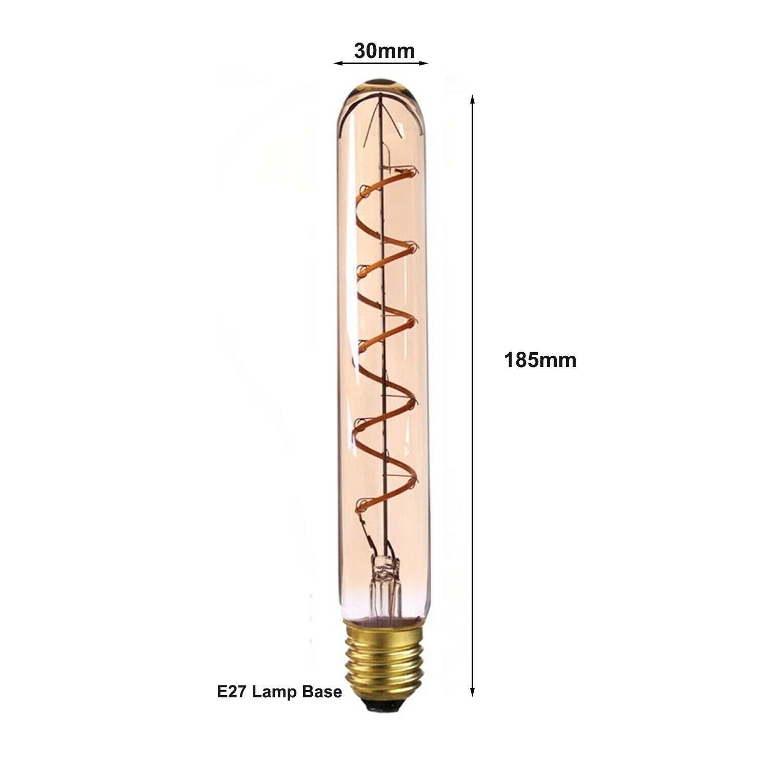 3 Pack LED E27 T185 4W Filament Glass Retro Warm White~1015-3