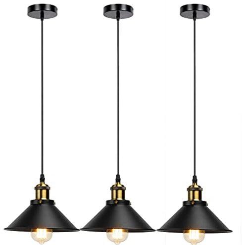 3 Pack Pendant Lamp Cage Hanging Ceiling Light E27 Holder Fitting with 10cm Ceiling Plate Indoor Light~3567-0