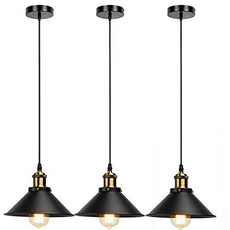 3 Pack Pendant Lamp Cage Hanging Ceiling Light E27 Holder Fitting with 10cm Ceiling Plate Indoor Light~3567-2