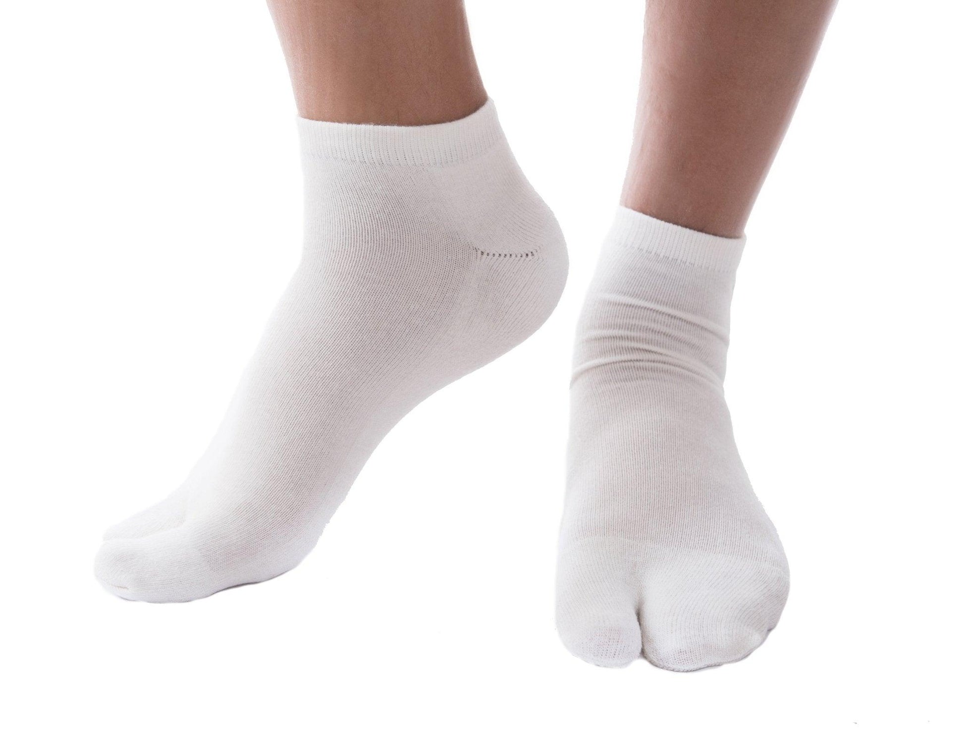 3 Pairs V-Toe Flip-Flop Tabi Big Toe White Ankle Socks Comfortable Stylish For Men And Women Fun Socks - Puritific