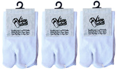 3 Pairs - V-Toe Flip Flop Tabi Socks White Solid - Puritific