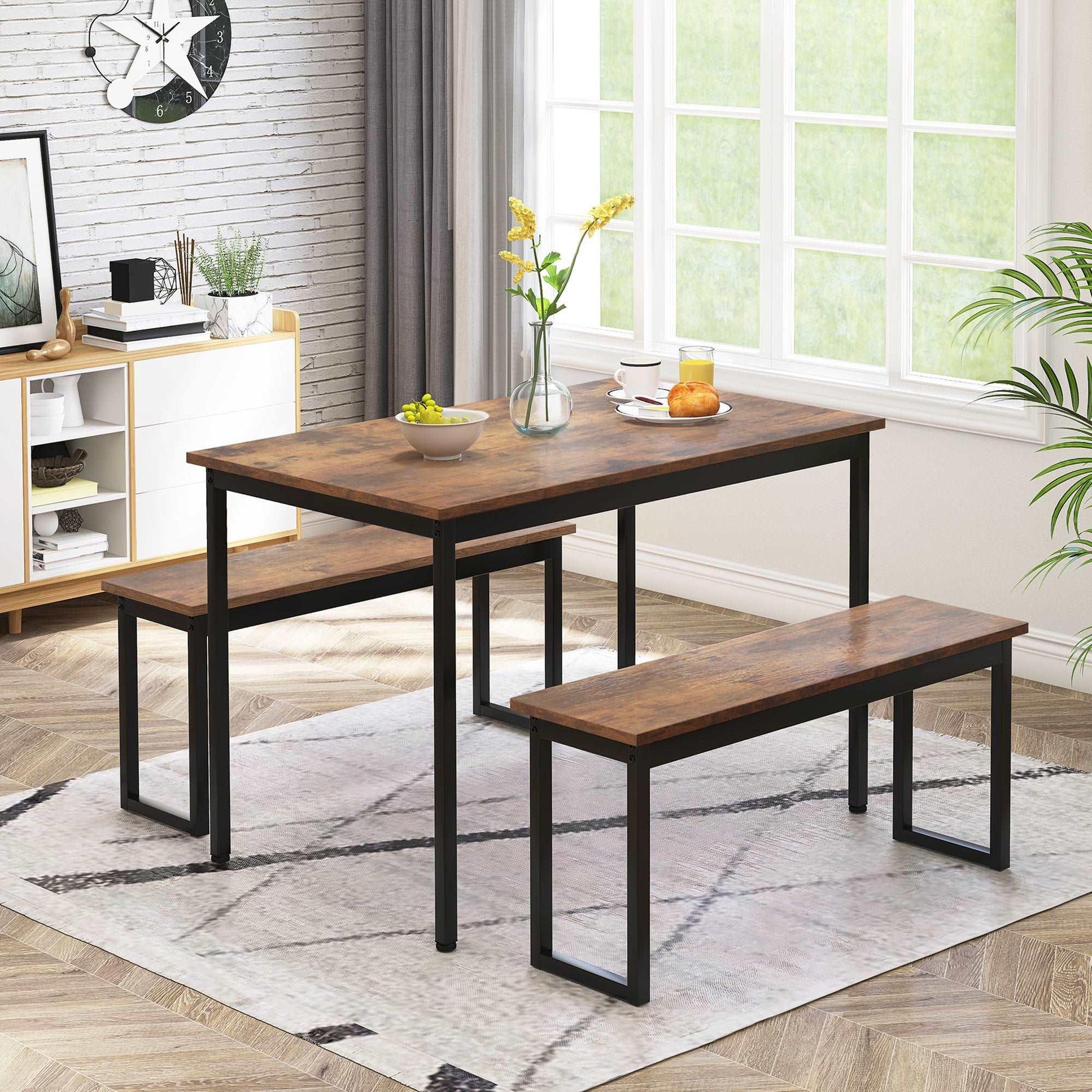 3-Piece Dining Table and Bench Set/ Dinette - Puritific