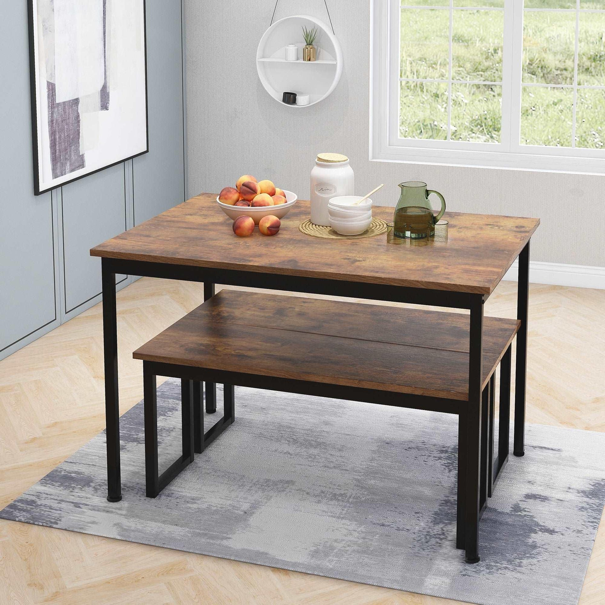 3-Piece Dining Table and Bench Set/ Dinette - Puritific