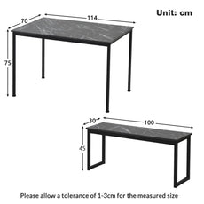 3-Piece Dining Table and Bench Set - Puritific